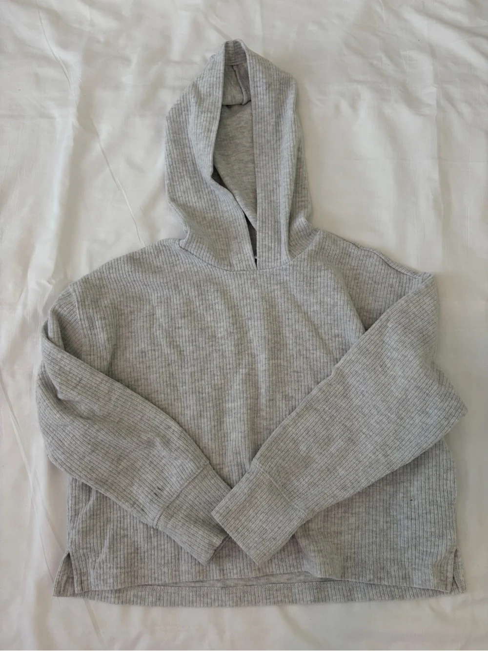 Old Navy Gray Ribbed Hoodie Sweater, size M (girls)